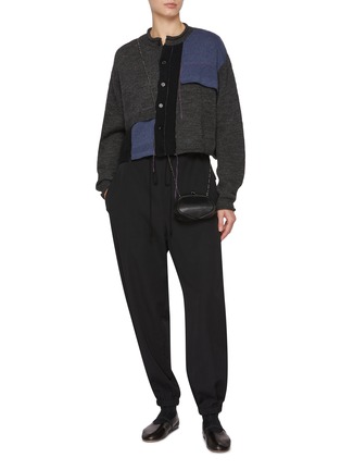Figure View - Click To Enlarge - Y'S - Elasticated Waist Hem Wool Pants