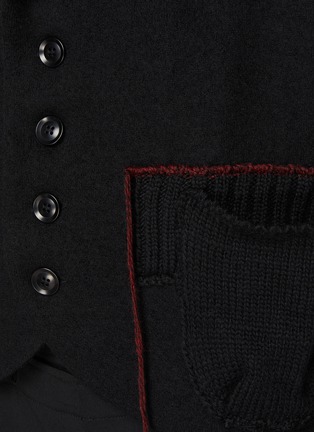  - Y'S - Contrast Yarn Wool Cotton Knit Short Jacket