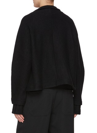 Back View - Click To Enlarge - Y'S - Contrast Yarn Wool Cotton Knit Short Jacket