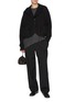Figure View - Click To Enlarge - Y'S - Contrast Yarn Wool Cotton Knit Short Jacket