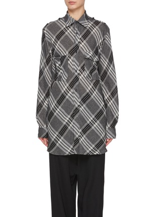 Main View - Click To Enlarge - Y'S - Shoulder Loop Check Shirt