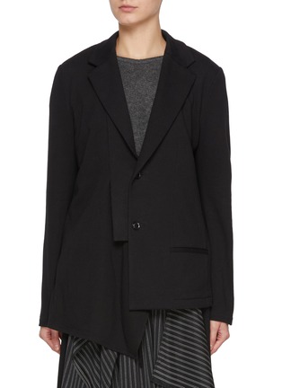 Main View - Click To Enlarge - Y'S - Asymmetrical Single Breasted Cotton Jersey Blazer