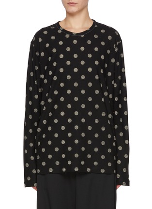 Main View - Click To Enlarge - Y'S - Polka Dot Long Sleeve Cotton T-Shirt