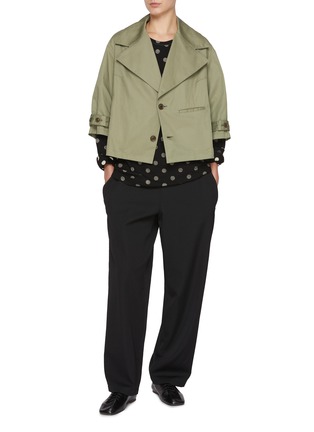 Figure View - Click To Enlarge - Y'S - Polka Dot Long Sleeve Cotton T-Shirt