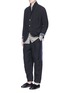 Figure View - Click To Enlarge - ZIGGY CHEN - Patchwork linen curved pants