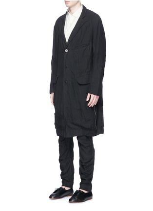 Front View - Click To Enlarge - ZIGGY CHEN - Patchwork linen coat
