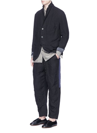 Figure View - Click To Enlarge - ZIGGY CHEN - Vest overlay cotton-silk shirt