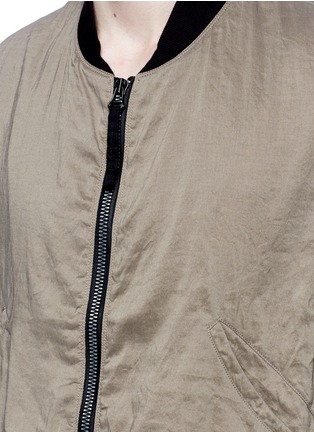 Detail View - Click To Enlarge - ZIGGY CHEN - Ramie-cotton hopsack bomber jacket