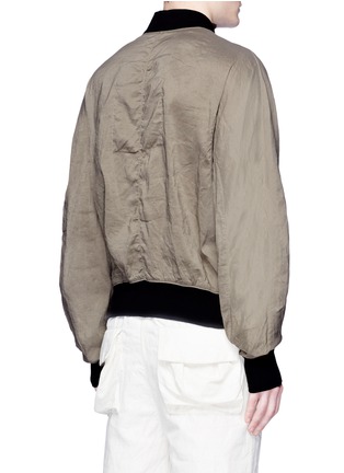 Back View - Click To Enlarge - ZIGGY CHEN - Ramie-cotton hopsack bomber jacket