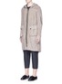 Front View - Click To Enlarge - ZIGGY CHEN - Vest overlay hooded parka