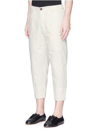 Front View - Click To Enlarge - ZIGGY CHEN - Cropped ramie-cotton pants
