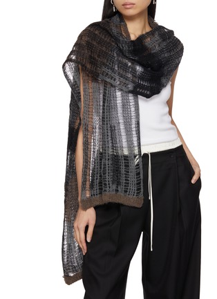 Figure View - Click To Enlarge - ANN DEMEULEMEESTER - Kaja Ajour Knit Scarf