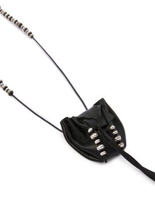 Detail View - Click To Enlarge - ANN DEMEULEMEESTER - Leather Bag Pendant Silver Necklace