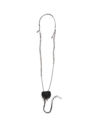 Main View - Click To Enlarge - ANN DEMEULEMEESTER - Leather Bag Pendant Silver Necklace