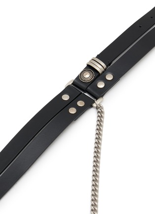 Detail View - Click To Enlarge - ANN DEMEULEMEESTER - Reka Double Strap Stud Oily Calf Leather Belt