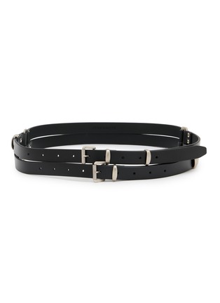 Main View - Click To Enlarge - ANN DEMEULEMEESTER - Reka Double Strap Stud Oily Calf Leather Belt