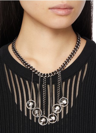 Front View - Click To Enlarge - ANN DEMEULEMEESTER - Tala Coin Signet Silver Necklace