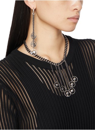Figure View - Click To Enlarge - ANN DEMEULEMEESTER - Ebby Coin Signet Silver Earrings