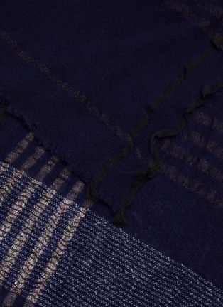 Detail View - Click To Enlarge - YS ACCESSORIES - Plaid Wool Blend Frill Scarf