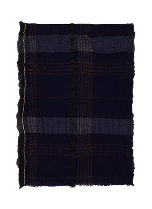 Main View - Click To Enlarge - YS ACCESSORIES - Plaid Wool Blend Frill Scarf