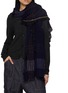 Figure View - Click To Enlarge - YS ACCESSORIES - Plaid Wool Blend Frill Scarf