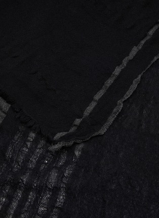 Detail View - Click To Enlarge - YS ACCESSORIES - Plaid Wool Blend Frill Scarf