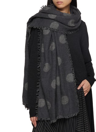 Figure View - Click To Enlarge - YS ACCESSORIES - Reversible Polka Dot Wool Scarf