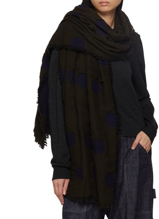 Figure View - Click To Enlarge - YS ACCESSORIES - Reversible Polka Dot Wool Scarf
