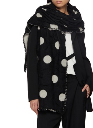 Figure View - Click To Enlarge - YS ACCESSORIES - Reversible Polka Dot Wool Scarf