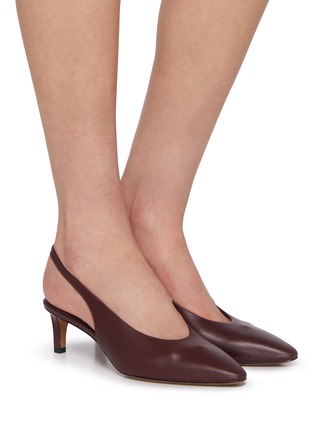 Figure View - Click To Enlarge - EQUIL - Alexandria 50 Leather Slingback Pumps
