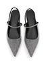 Detail View - Click To Enlarge - EQUIL - Glasglow Suede Rhinestone Slingback Flats