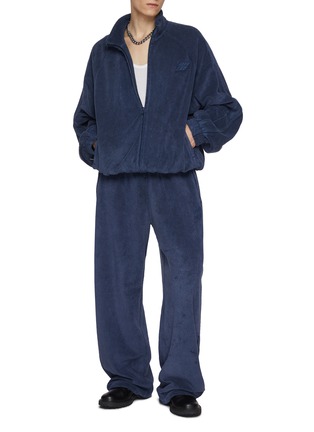 Figure View - Click To Enlarge - ALEXANDERWANG - Logo Embroidered Cotton Track Pants