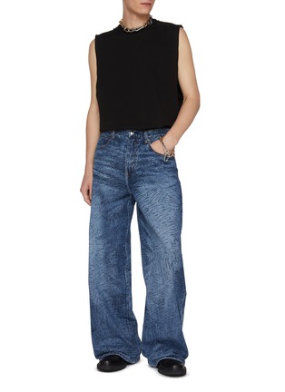 Figure View - Click To Enlarge - ALEXANDERWANG - Relaxed Fit Graffiti Print Denim Jeans