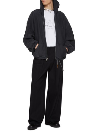 Figure View - Click To Enlarge - ALEXANDERWANG - Oversized Skyline Graphic Embroidered Logo Cotton T-Shirt