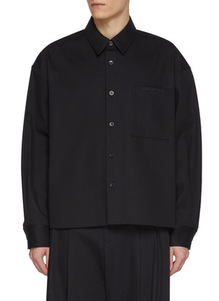 Main View - Click To Enlarge - ALEXANDERWANG - Boxy Cropped Cotton Shirt