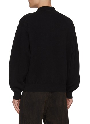 Back View - Click To Enlarge - ALEXANDERWANG - Long Sleeve Logo Knit Polo Sweatshirt