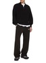 Figure View - Click To Enlarge - ALEXANDERWANG - Long Sleeve Logo Knit Polo Sweatshirt