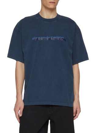 Main View - Click To Enlarge - ALEXANDERWANG - Oversized Logo Print Cotton T-Shirt