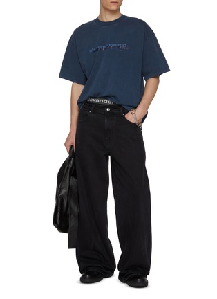 Figure View - Click To Enlarge - ALEXANDERWANG - Oversized Logo Print Cotton T-Shirt