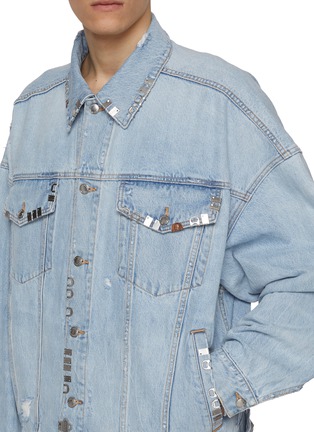  - ALEXANDERWANG - Oversized Distressed Hardware Denim Trucker Jacket