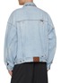 Back View - Click To Enlarge - ALEXANDERWANG - Oversized Distressed Hardware Denim Trucker Jacket