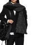 Figure View - Click To Enlarge - DISCORD YOHJI YAMAMOTO ACCESSORIES - Textured Fringed Wool Scarf
