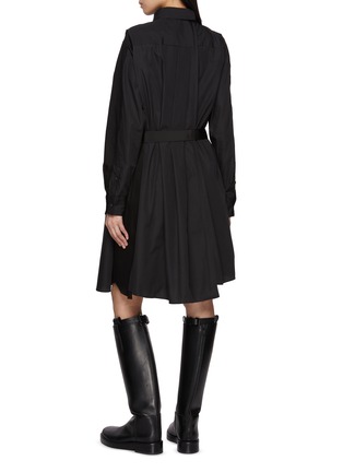 Back View - Click To Enlarge - SACAI - Belted Poplin Shirt Dress