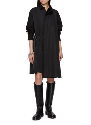 Figure View - Click To Enlarge - SACAI - Belted Poplin Shirt Dress