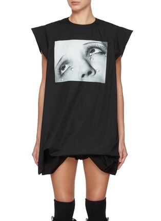 Main View - Click To Enlarge - SACAI - Extreme Shoulder Printed T-Shirt
