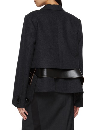 Back View - Click To Enlarge - SACAI - Three Tiered Hybrid Double Breasted Wool Blazer