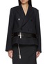 Main View - Click To Enlarge - SACAI - Three Tiered Hybrid Double Breasted Wool Blazer