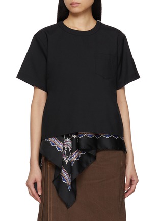 Main View - Click To Enlarge - SACAI - Paisley Scarf Drape Top