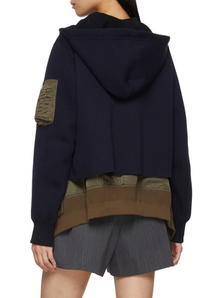 Back View - Click To Enlarge - SACAI - Sponge Sweat Nylon Hoodie