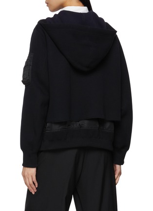 Back View - Click To Enlarge - SACAI - Sponge Sweat Nylon Hoodie